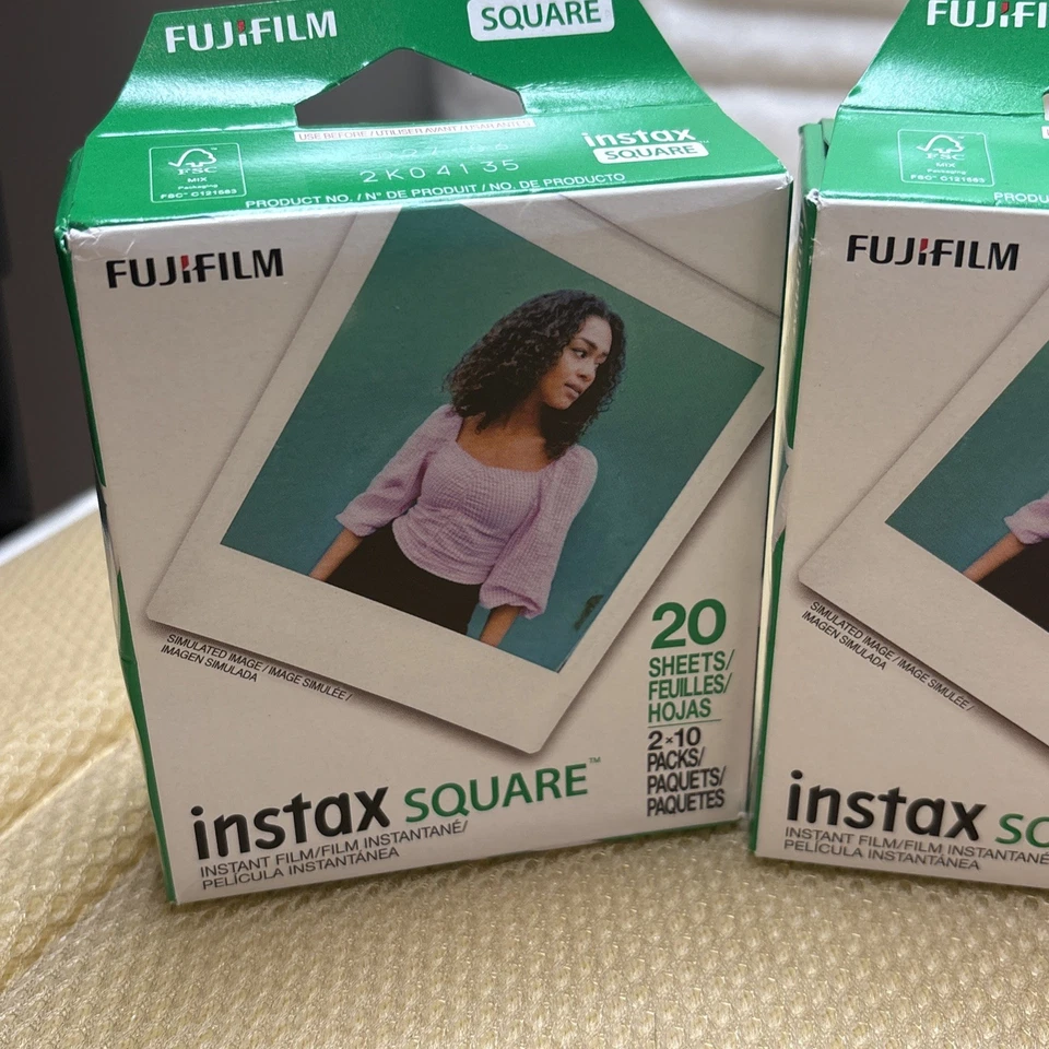 Fujifilm instax Square Instant Film (20 Exposures) Exp 2027 4 Boxes Lot - Image 2 of 4