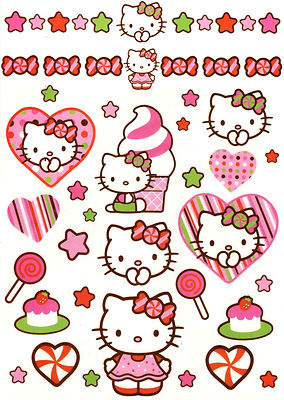 HELLO KITTY ~47 GLITTERING TEMPORARY BODY TATTOOS~ 