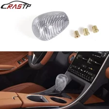Universal JDM Silver Carbon Fiber Manual Gear Stick Shift Knob Shifter Lever