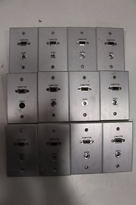Lot of 12) Panel Crafters Computer Audio Aluminum Wall Plate 2 3/4'' x 4 1/2'' VGA