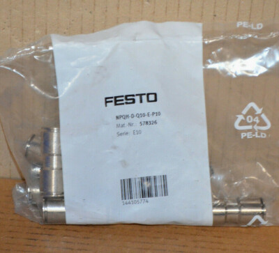 Festo NPQH-D-Q10-E-P10 Steckverbinder 578326 NEU OVP Messing vernickelt