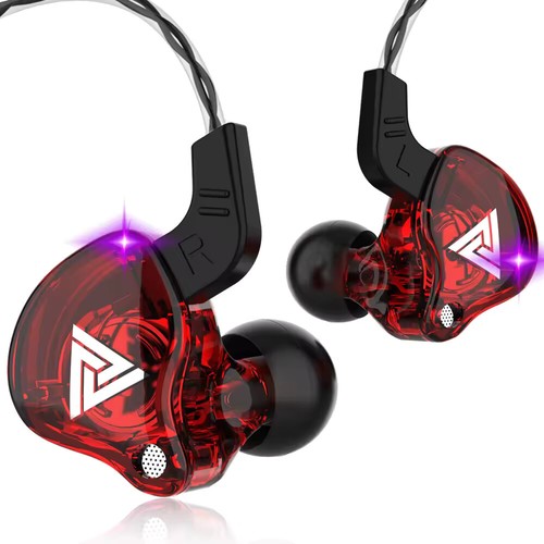 3.5 mm cable wired headphones QKZ AK6 Hi-Fi sound quality-red