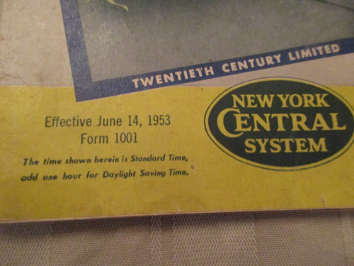 1953 New York Central Railroad Time Tables Scenic Water Level Routes - Picture 2 of 6