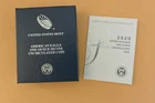 2020 W Burnished American Eagle Uncirculated 1 oz Silver with CoA 20EG - Spotted