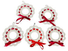5 Crochet Lace Victorian Christmas Ornament 3.5  Diameter     
