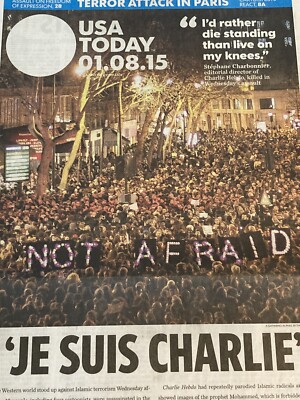 Je Suis Charlie Terror Attack Paris France January 08 2015 USA Today Newspaper