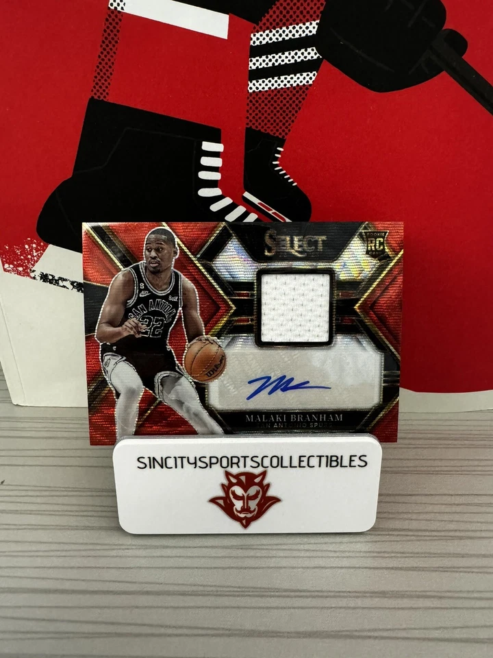 2022-23 Panini Select MALAKI BRANHAM Red  Wave Spurs #RJA-MKB + Other Spurs - Image 2 of 3