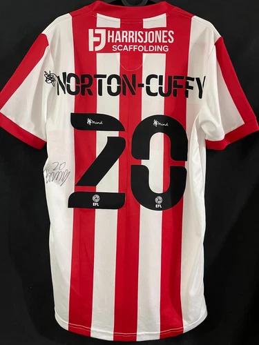 Brooke Norton-Cuffy Lincoln City 2021 22 home signed shirt player issue with GPS
