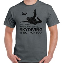 Fallschirmspringen T-Shirt If At Erste Skydive Herren Lustig Free Fall Parachute