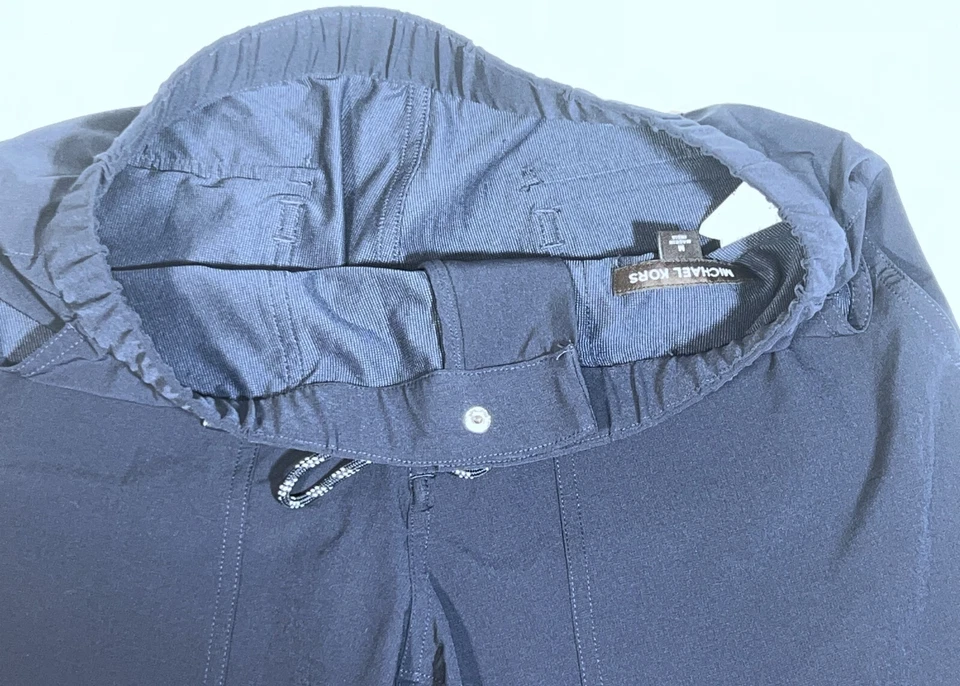 Pantalones Cortos Michael Kors Azul Marino Rendimiento Calce Clásico Elastizados Informales Corbata Cintura M Foto 3 de 4