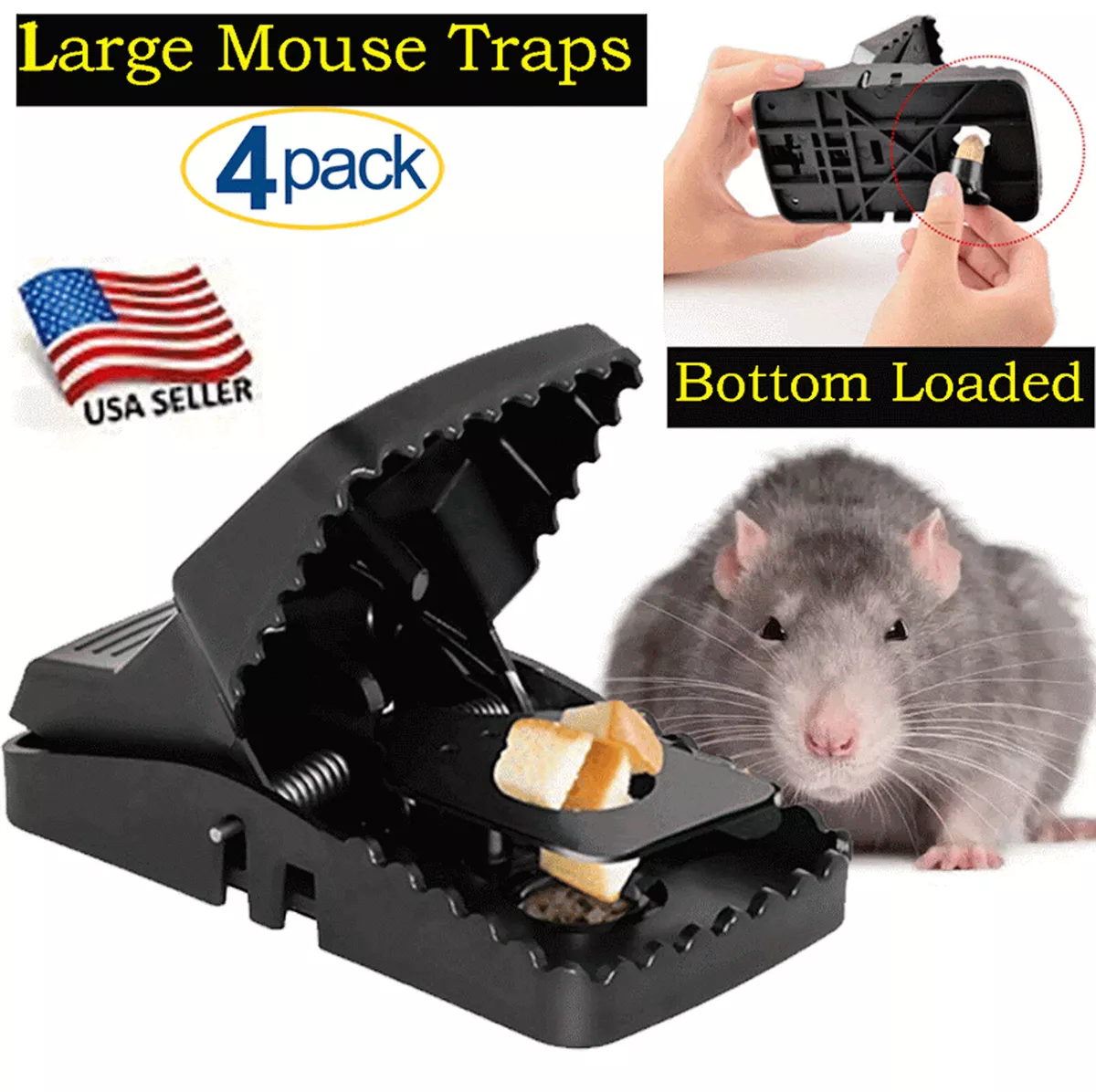 Mouse Traps Indoor for Home | Snap Traps for Mice | Easy to Set Mouse Traps  | Reusable Mouse Traps Plastic | Black Color Mice Trap | 12 Pack