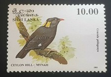 Sri Lanka 1993 Oiseaux 10r Ceylan Quiscale Noir Impression Doublé SG1245 Var