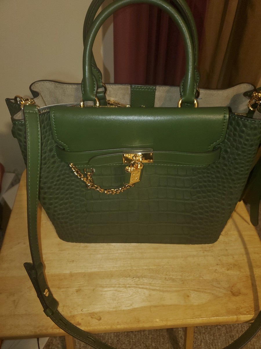 Michael Kors Hamilton Legacy Crocodile Embossed Leather Belted