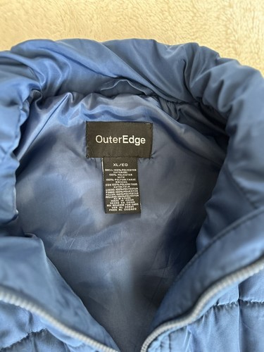 Outer Edge Navy Blue Puffer Vest Full Zip Pockets Women Size XL - Picture 3 of 3