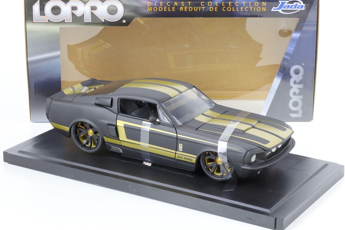 1:18 Jada Toys 1967 Ford Mustang Shelby GT-500 Coupe Matte Black
