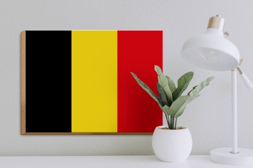 Holzschild Flagge Belgiens 40x30 cm Flag of Belgium Deko Schild wooden sign - Picture 4 of 5
