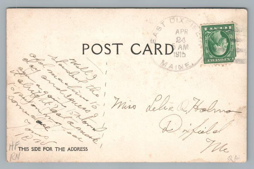 Railroad EAST DIXFIELD Maine RPPC Antique Train Photo