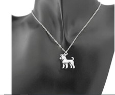 Puppy Dog Silver Airedale Terrier Dog Necklace Pendant Dog Lover Women Fashion