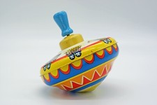 Vintage Tin Toy Spinning Top with Circus Animals by Ohio Art  Works Well