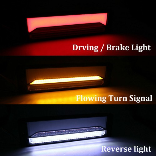 12" Rectangle LED Submersible Red Trailer Truck Boat Stop Turn Tail Lights Kits - Picture 4 of 11
