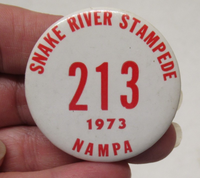 1973 - SNAKE RIVER STAMPEDE - 213 - NAMPA - BADGE or PINBACK BUTTON - # 2093