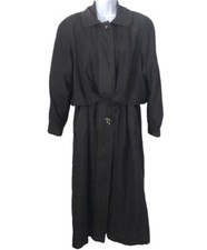 Fitz-wright Women’s Black 3 Season Trench Coat W/ Removable Lining Size 8