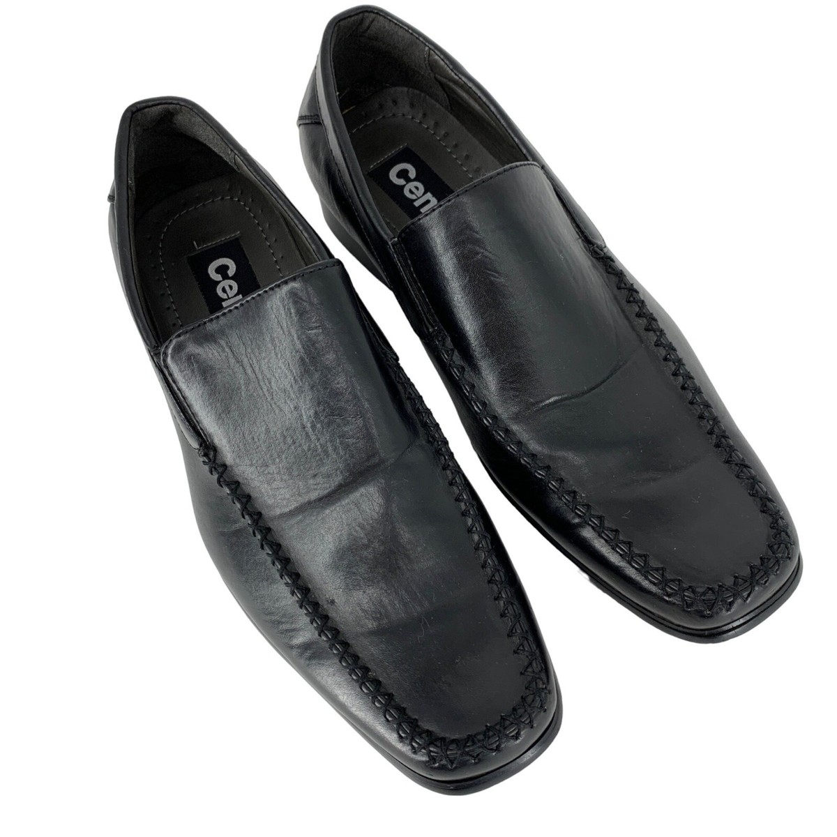 Central Mens Moc Loafer Shoe Sz 8 black Slip On Man Made EUC  display picture 3