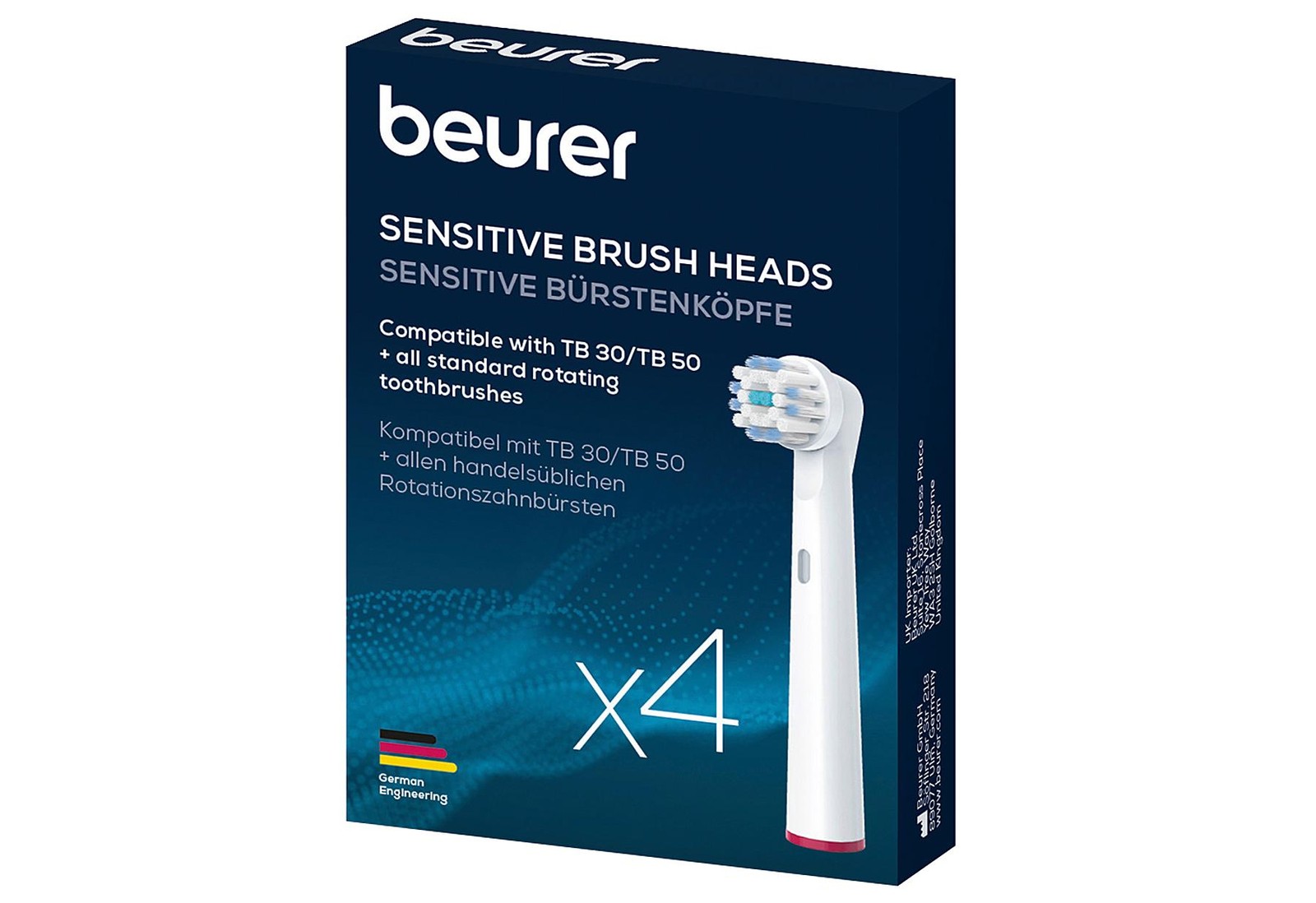 комплект из 4 штук для электрооборудования beurer Ersatzkpfe fr elektrische Zahnbrste Sensitive 4090₽