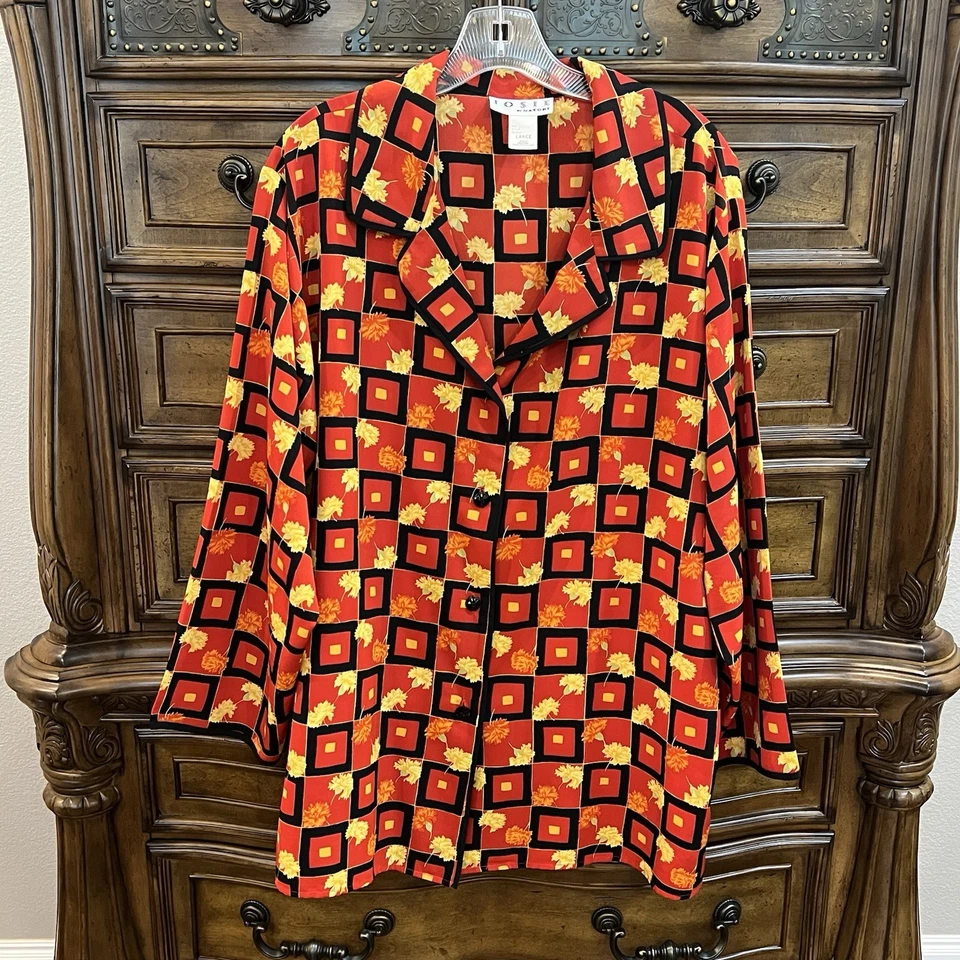 Conjunto de pijama y bata de 3 piezas para mujer Josie by Natori pantalones grandes con botones delanteros L Foto 3 de 4