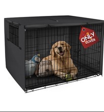 Dog Crate Cover Heavy Duty Pet Kennel Sunshade Universal Fit For 54 In Black