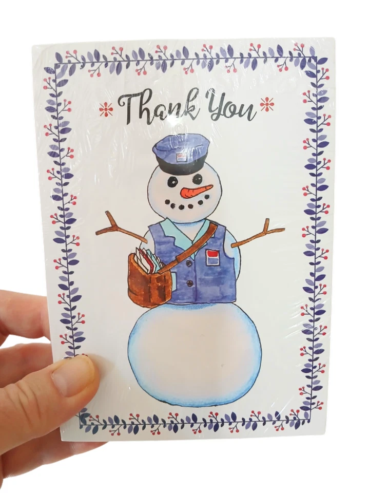 Kards by Kaylee Mail Carrier Christmas Thank You Cards - Snowman Pack of 25 - Image 3 of 3