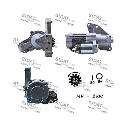 Démarreur Sidat S12MH0110 pour Alfa Romeo Fiat Lancia
