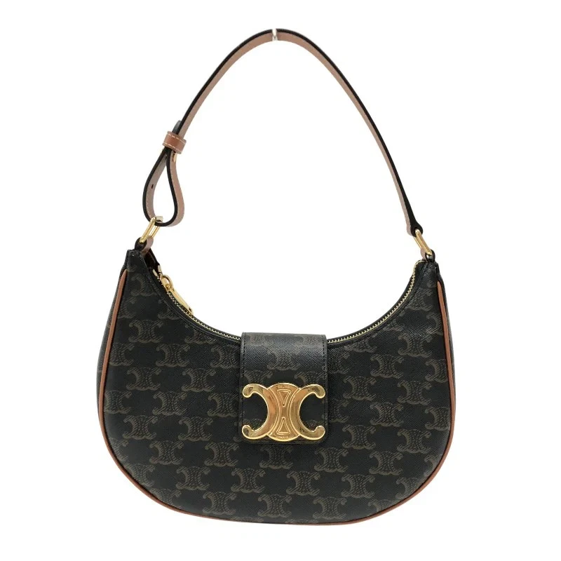 CELINE Medium Ava 114492 Tan Triomphe Canvas Bag #1578
