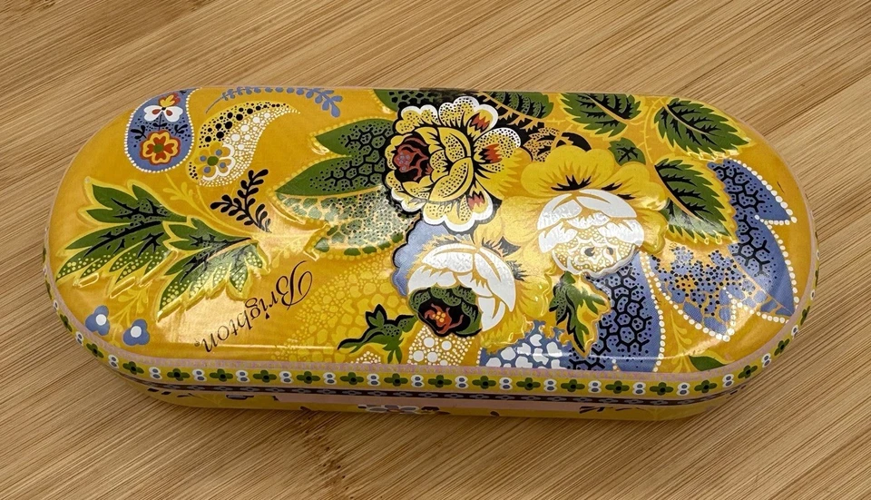 Gafas de sol Brighton Misty rojas/negras/doradas de cuero hechas a mano para mujer con estuche de hojalata Foto 3 de 4