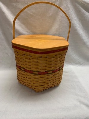 Longaberger  Large Hostess Sewing Basket + 3 Protecters and lid