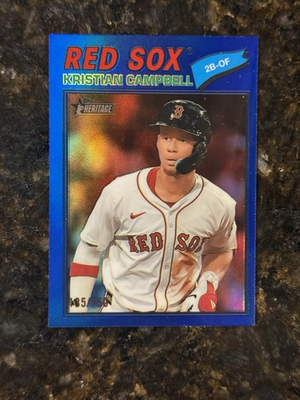 #ad 2026 Topps Heritage Kristian Campbell Boston Red Sox #36 Blue Chrome # 150 $10.00