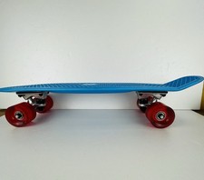 Smyths Toys Mini Cruiser Penny Board Skateboard Blue Red Wheels Great Condition