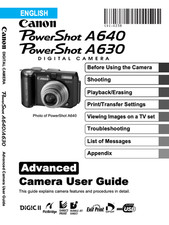 Canon POWERSHOT A630 A640 fotocamera digitale manuale istruzioni proprietario utente