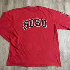Champion T-Shirt Mens Size 2XL Red SDSU San Diego State University Long Sleeve