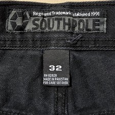Southpole Vintage 3180 Jeans Y2K Red Tab Black Wash Mens 32 Waist