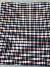 Plaid Cotton Fabric Fat Quarter 18" x 22" Navy Blue Red Craft Quilting