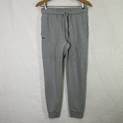 Lacoste Jogger Pants Sweatpants Mens Small Gray Tapered Fit Fleece