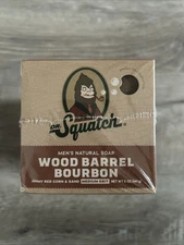 New! Dr. Squatch Men’s Natural Soap WOOD BARREL BOURBON 5oz Bar 6-Pack