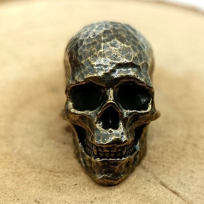 1 Stück Knife Beads Messing Hammerstrich Skull Totenkopf Brass Lanyard Neu