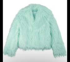 Taylor Swift The Life of a Showgirl Mint Faux Fur Coat Jacket Size M/L- IN HAND