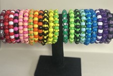 Random lot of 5 Rave Kandi Pony Beaded Basic Singles EDM EDC Festival Bracelets