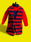 Vintage Francie Striped Types #1243 Mattel Red & Navy Striped CoatDress w Blouse