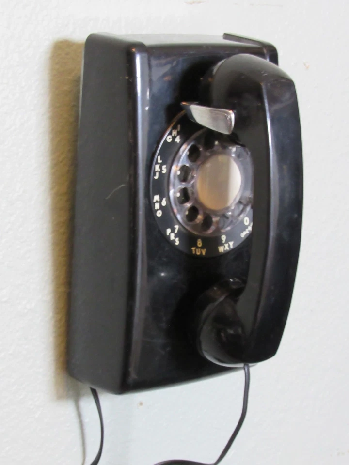 Teléfono de pared giratorio vintage negro Western Electric Bell System 544 #2 Foto 3 de 4