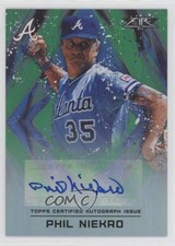 2017 Topps Fire Auto Green /75 Phil Niekro #FA-PN Auto HOF 12xz