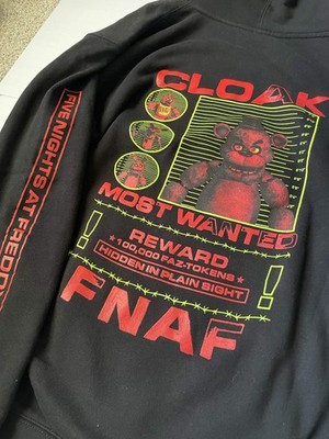 CLOAK x FNAF Most Wanted Unisex L Black Hoodie Five Nights at Freddy's